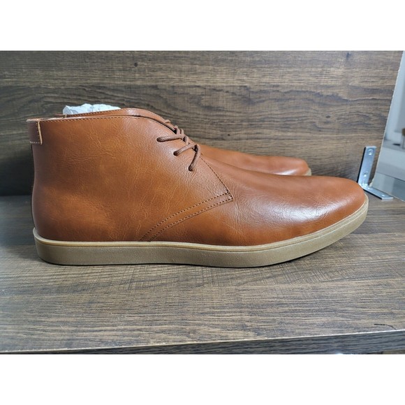 Alfani Men\'s Barrett Faux Leather Chukka Boot Lace -Up Tan w/ Gum 9M New main image 10